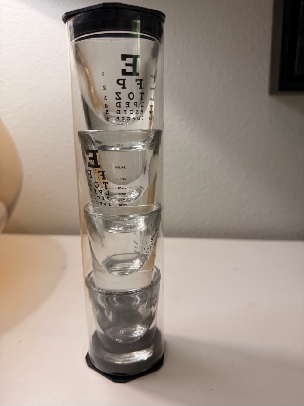 New Restoration hardware eye chart glass shot set